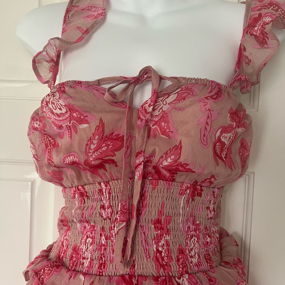 Floral Pink Ruffle Dress - Picture 2 of 7